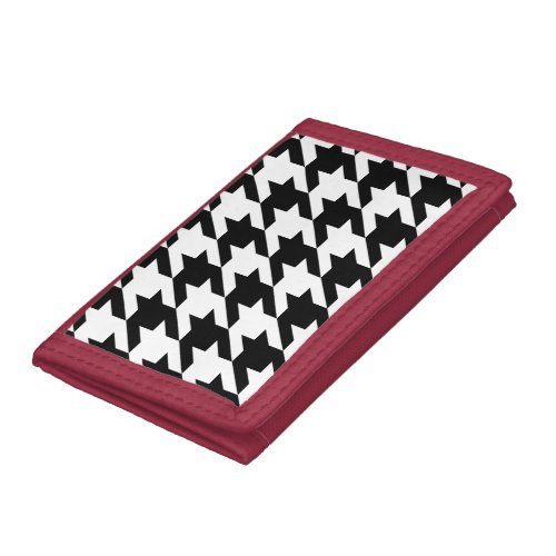 Houndstooth classic weaving pattern trifold wallet
