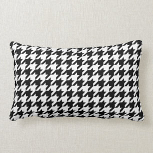Houndstooth - Customize Background Color Lumbar Pillow