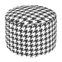 Houndstooth - Customize Background Color Pouf