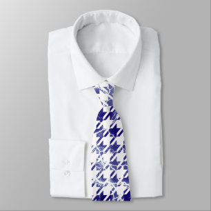 Houndstooth Electrical Lightning Sparks Pattern Neck Tie