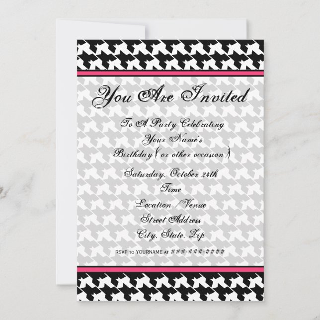 Houndstooth Fashion Invitation (Front)