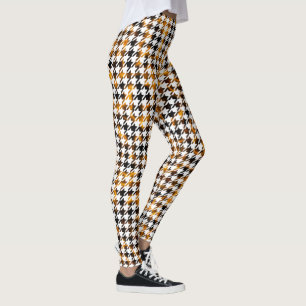 Houndstooth Flames of Plasma Pattern Leggings