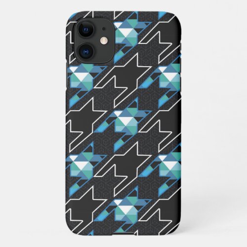 Houndstooth Geometric Patchwork Pattern iPhone 11 Case