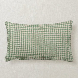 Houndstooth Green Pattern Lumbar Pillow