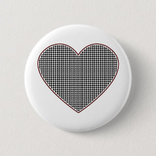 Houndstooth Heart (Tuscaloosa, Alabama) Pinback Button