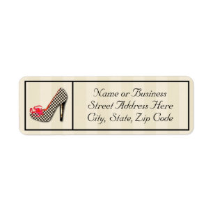Houndstooth High Heel Return Address Labels