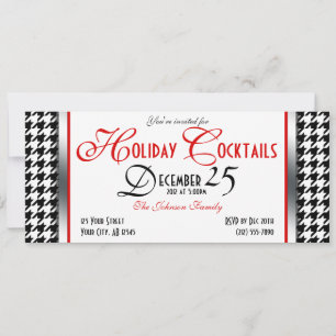Houndstooth Holiday Cocktail Invitations