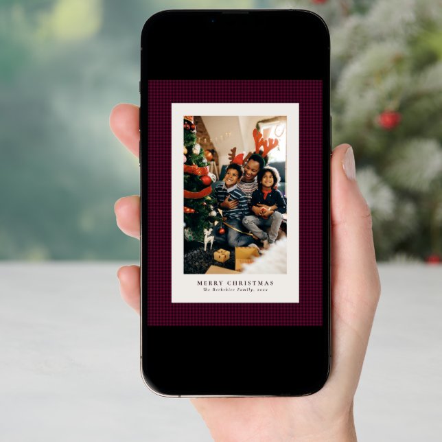 Houndstooth holiday photo card (Front Digital)