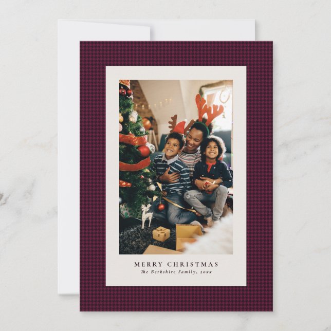 Houndstooth holiday photo card (Front)