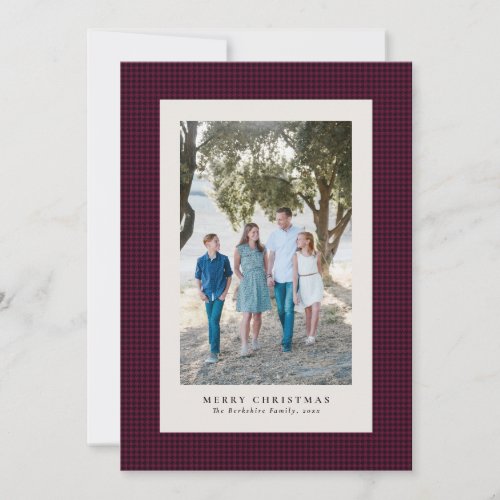 Houndstooth holiday photo card