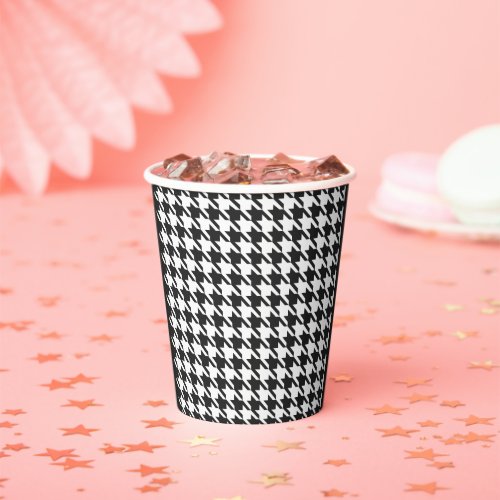 Houndstooth in Black  custom color Paper Cups