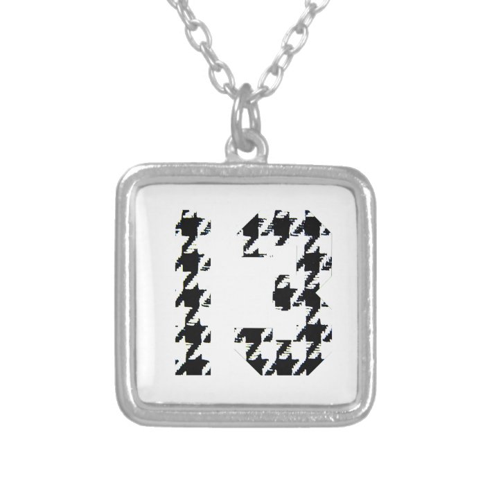 Houndstooth Lucky Number 13 Custom Jewelry