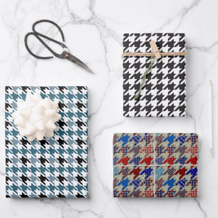 Houndstooth Mix Wrapping Paper Sheets