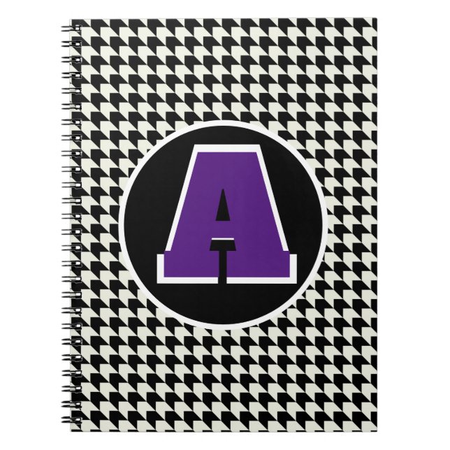 Houndstooth monogram  notebook (Front)