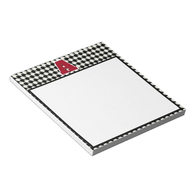 Houndstooth monogram  notepad (Angled)