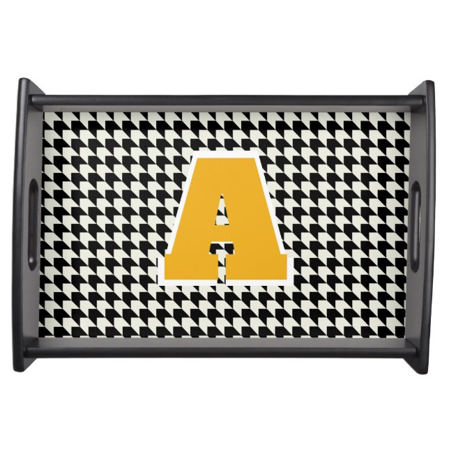 Houndstooth monogram  serving tray (Front)