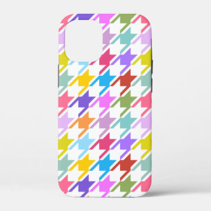 Houndstooth Multicolor+White Big Pattern iPhone 12 Mini Case