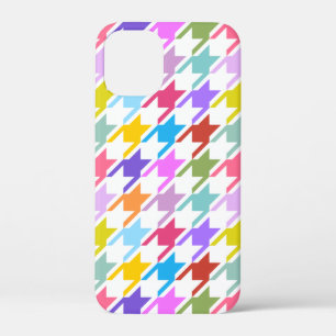 Houndstooth Multicolor+White Big Pattern iPhone 12 Mini Case