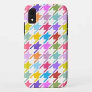 Houndstooth Multicolor+White Big Pattern iPhone XR Case