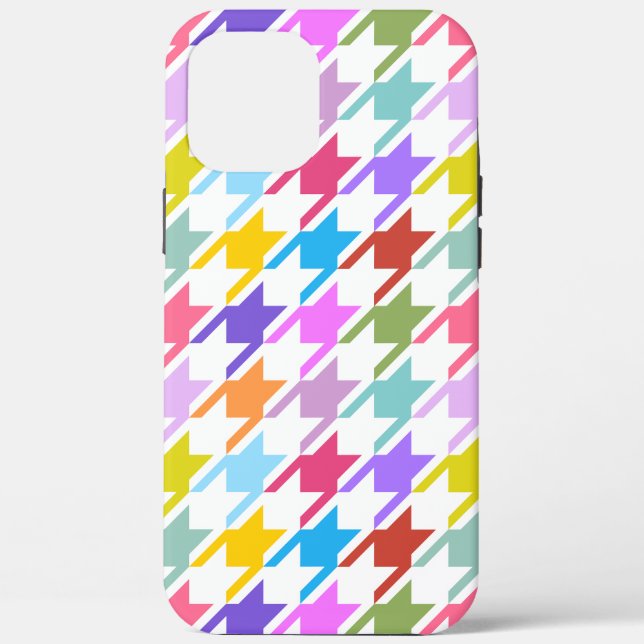 Houndstooth Multicolor+White Big Pattern Case-Mate iPhone Case (Back)