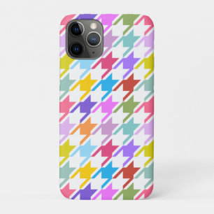 Houndstooth Multicolor+White Big Pattern iPhone 11 Pro Case