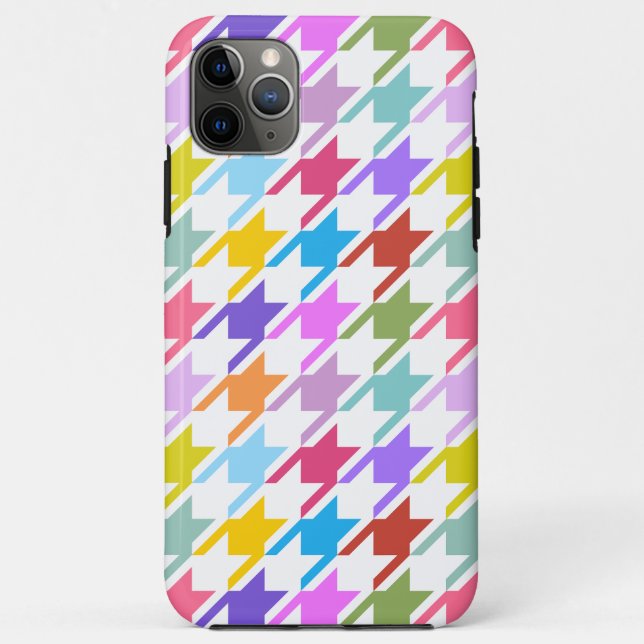 Houndstooth Multicolor+White Big Pattern Case-Mate iPhone Case (Back)