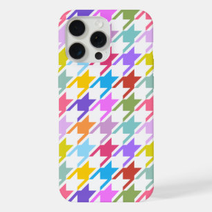 Houndstooth Multicolor+White Big Pattern iPhone 15 Pro Max Case