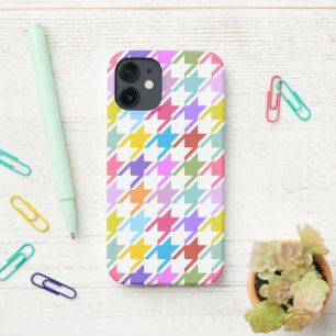 Houndstooth Multicolor+White Big Pattern iPhone 12 Mini Case
