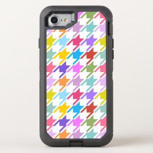 Houndstooth Multicolor+White Big Pattern OtterBox Defender iPhone SE/8/7 Case