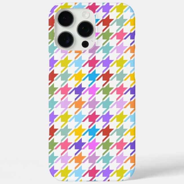 Houndstooth Multicolor+White Pattern Case-Mate iPhone Case (Back)