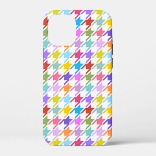 Houndstooth Multicolor+White Pattern iPhone 12 Mini Case