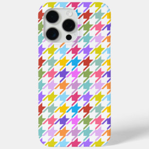 Houndstooth Multicolor+White Pattern iPhone 15 Pro Max Case