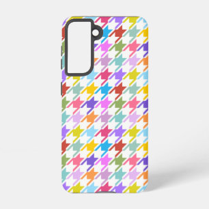 Houndstooth Multicolor+White Pattern Samsung Galaxy S21 Case