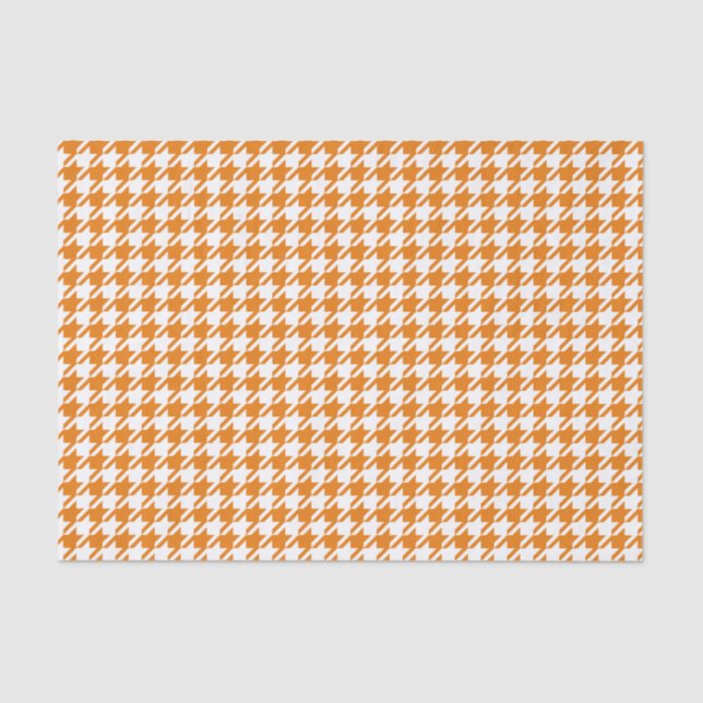 Houndstooth ORANGE ANY COLOR BACKGROUND Tissue Paper (Front)
