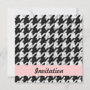 Houndstooth party invitation template