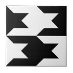 Houndstooth Pattern 1 Black And White Tile at Zazzle