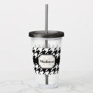 Houndstooth Pattern Acrylic Tumbler
