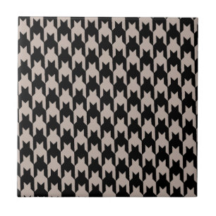 houndstooth pattern black and cream tile