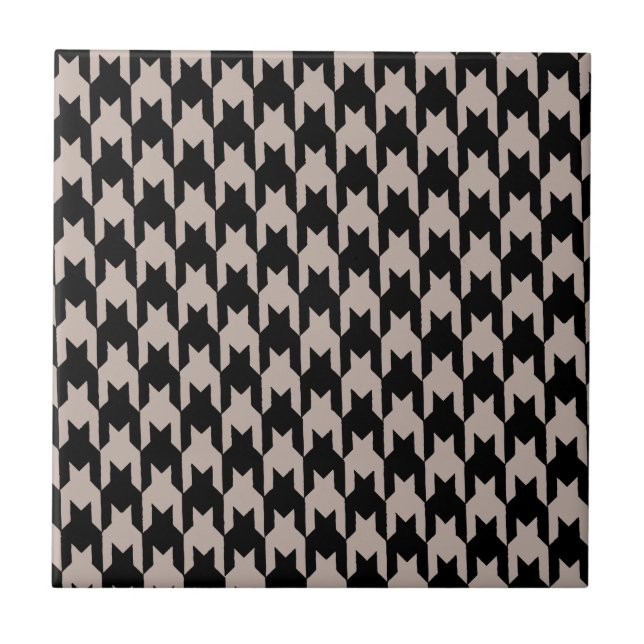 houndstooth pattern black and cream tile (Front)