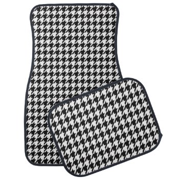 Houndstooth Pattern Black And White Car Floor Mat by JKLDesigns at Zazzle