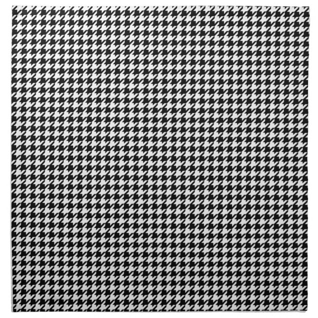 Houndstooth pattern - Black and white Cloth Napkin (Front)