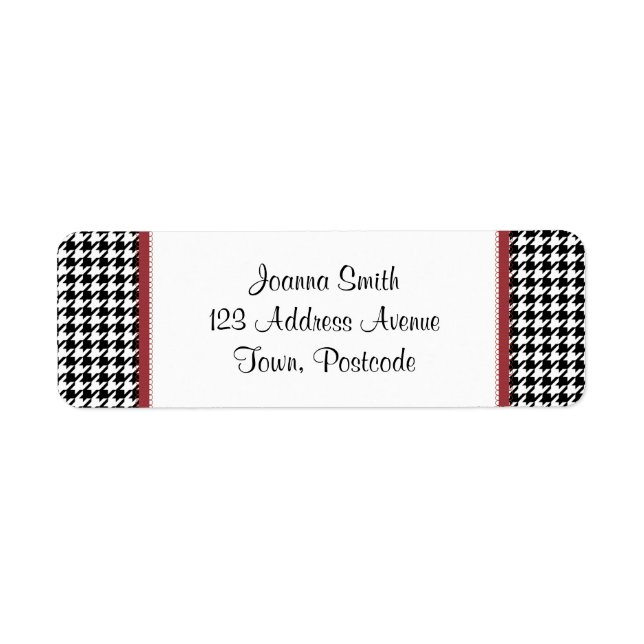 Houndstooth pattern - Black and white Label (Front)