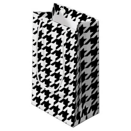 Houndstooth Pattern Black and White Small Gift Bag