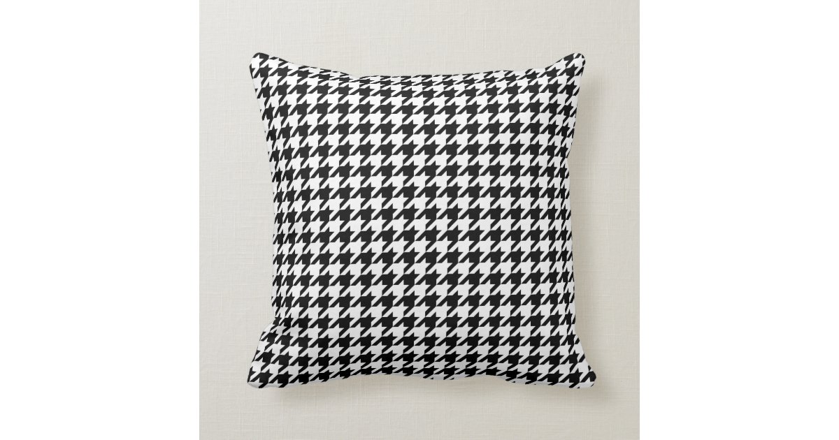 Houndstooth Pattern Black and White Throw Pillow Zazzle