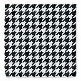 Houndstooth Pattern Black White Bandana