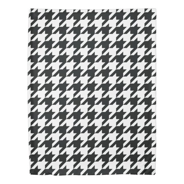 Houndstooth Pattern Black White Duvet Cover (Front)