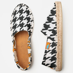 Houndstooth Pattern Black White Espadrilles