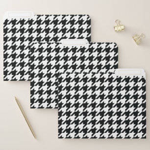 Houndstooth Pattern Black White File Folder
