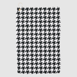 Houndstooth Pattern Black White Golf Towel