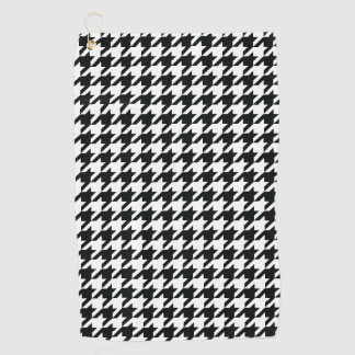 Houndstooth Pattern Black White Golf Towel
